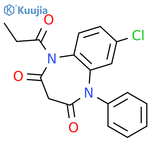 1H-1,5-Benzodiazepine-2,4(3H,5H)-dione,7-chloro-1-(1-oxopropyl)-5-phenyl- structure