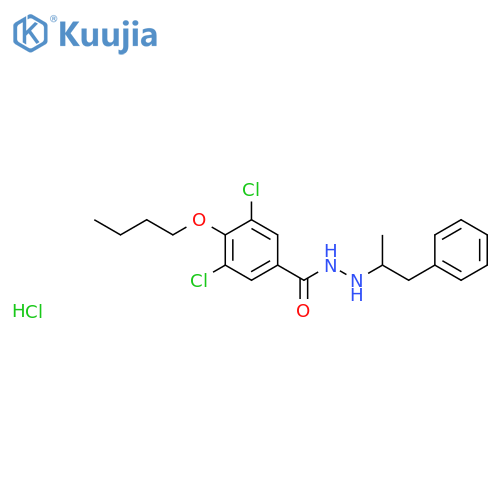 Benzoic acid,4-butoxy-3,5-dichloro-, 2-(1-methyl-2-phenylethyl)hydrazide, hydrochloride(1:1) structure