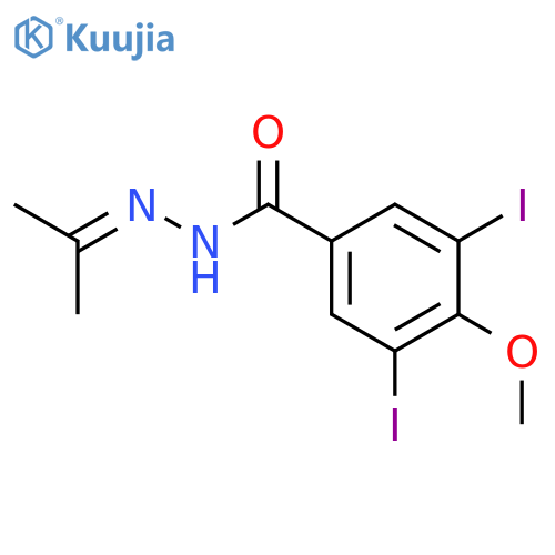 Benzoic acid,3,5-diiodo-4-methoxy-, 2-(1-methylethylidene)hydrazide structure
