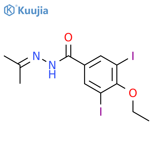 Benzoic acid,4-ethoxy-3,5-diiodo-, 2-(1-methylethylidene)hydrazide structure