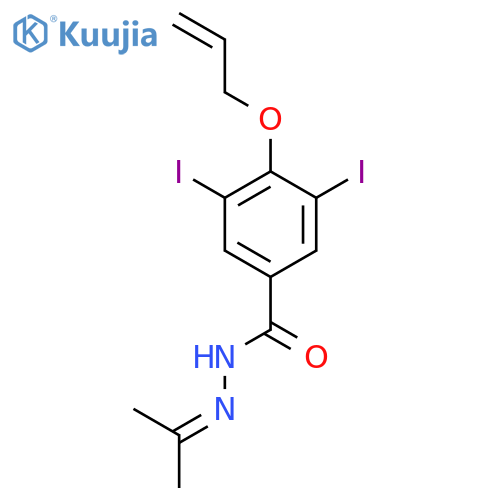Benzoic acid,3,5-diiodo-4-(2-propen-1-yloxy)-, 2-(1-methylethylidene)hydrazide structure