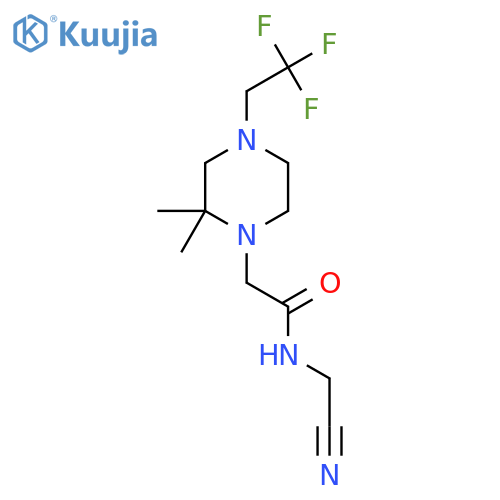 N-(cyanomethyl)-2-2,2-dimethyl-4-(2,2,2-trifluoroethyl)piperazin-1-ylacetamide structure