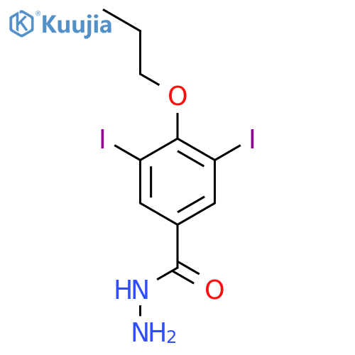 Benzoic acid,3,5-diiodo-4-propoxy-, hydrazide structure
