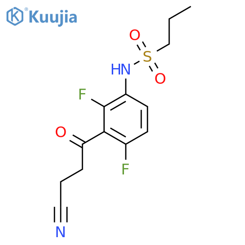 N-[3-(3-cyanopropanoyl)-2,4-difluorophenyl]propane-1-sulfonamide structure