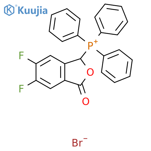 (5,6-Difluoro-3-oxo-1,3-dihydroisobenzofuran-1-yl)triphenylphosphonium bromide structure