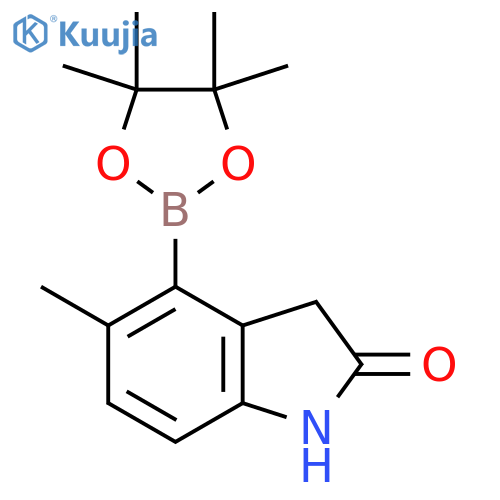 5-methyl-4-(4,4,5,5-tetramethyl-1,3,2-dioxaborolan-2-yl)-2,3-dihydro-1H-indol-2-one structure