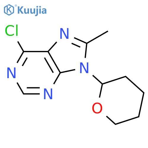 6-Chloro-8-methyl-9-(tetrahydro-2H-pyran-2-yl)-9H-purine structure