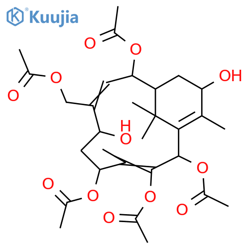 (2R,5S,7S,8E,10S,11R,13S)-8-(Acetoxymethyl)-7,13-dihydroxy-4,14,15,15-tetramethylbicyclo[9.3.1]pentadeca-1(14),3,8-triene-2,3,5,10-tetrayl tetraacetate structure