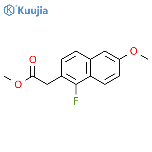 2-Naphthaleneacetic acid, 1-fluoro-6-methoxy-, methyl ester structure