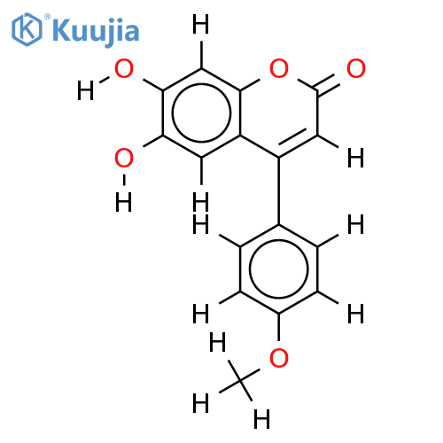 6,7-dihydroxy-4'-methoxy-4-phenylcoumarin structure