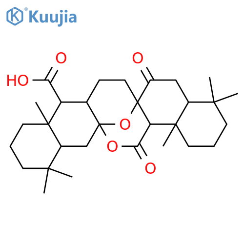 7H-6a,14a-Epoxy-6aH-dinaphth[2,3-b:2',1'-f]oxocin-9-carboxylicacid, eicosahydro-4,4,9a,13,13,16b-hexamethyl-6,16-dioxo-,(4aS,6aS,8aS,9S,9aS,13aS,14aS,16aR,16bS)- (9CI) structure