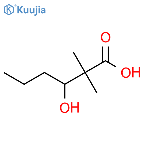 3-hydroxy-2,2-dimethylhexanoic acid structure
