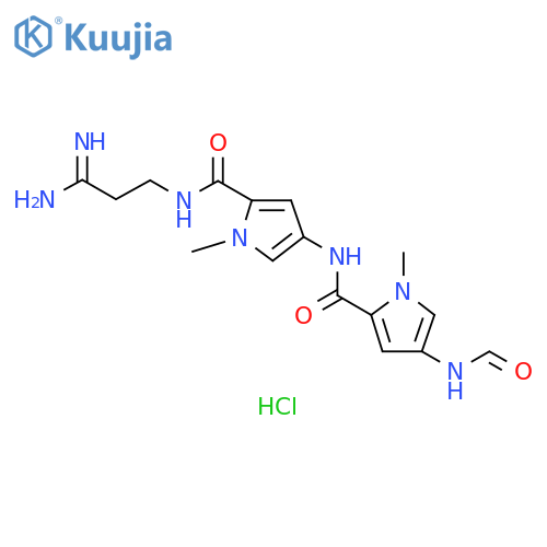 1H-Pyrrole-2-carboxamide,N-[5-[[(3-amino-3-iminopropyl)amino]carbonyl]-1-methyl-1H-pyrrol-3-yl]-4-(formylamino)-1-methyl-, monohydrochloride structure
