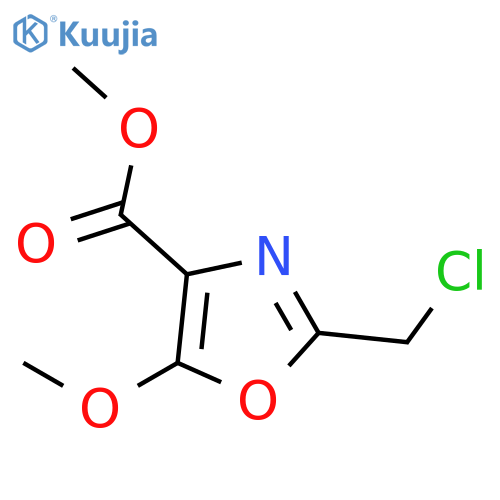 4-Oxazolecarboxylic acid, 2-(chloromethyl)-5-methoxy-, methyl ester structure