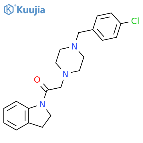 Ethanone, 2-[4-[(4-chlorophenyl)methyl]-1-piperazinyl]-1-(2,3-dihydro-1H-indol-1-yl)- structure
