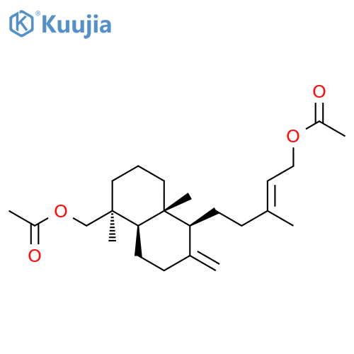 1-Naphthalenemethanol,5-[5-(acetyloxy)-3-methyl-3-pentenyl]decahydro-1,4a-dimethyl-6-methylene-,acetate, [1S-[1a,4aa,5a(E),8ab]]- (9CI) structure