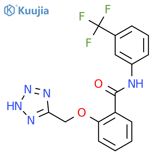Benzamide,2-(2H-tetrazol-5-ylmethoxy)-N-[3-(trifluoromethyl)phenyl]- structure