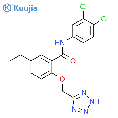 Benzamide,N-(3,4-dichlorophenyl)-5-ethyl-2-(2H-tetrazol-5-ylmethoxy)- structure
