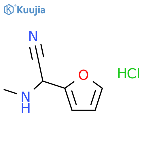 2-(furan-2-yl)-2-(methylamino)acetonitrile hydrochloride structure