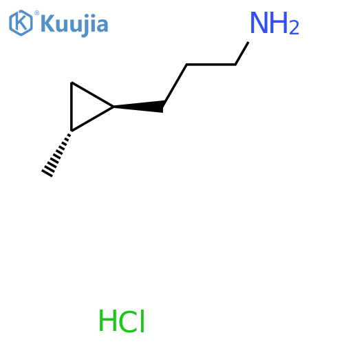 3-[(1R,2R)-2-Methylcyclopropyl]propan-1-amine;hydrochloride structure