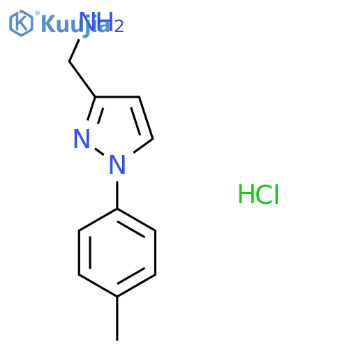 [1-(4-Methylphenyl)pyrazol-3-yl]methanamine;hydrochloride structure