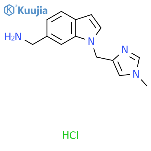 [1-[(1-Methylimidazol-4-yl)methyl]indol-6-yl]methanamine;hydrochloride structure