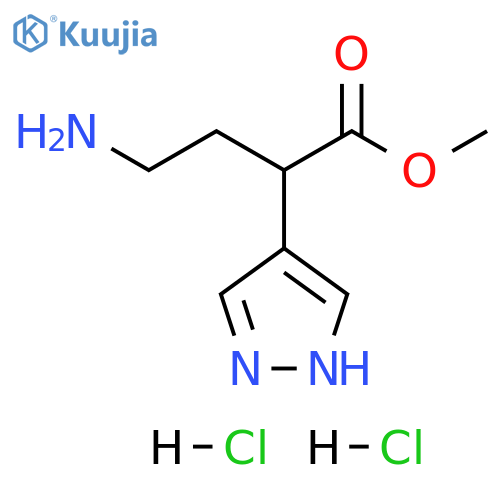 1H-Pyrazole-4-acetic acid, α-(2-aminoethyl)-, methyl ester, hydrochloride (1:2) structure