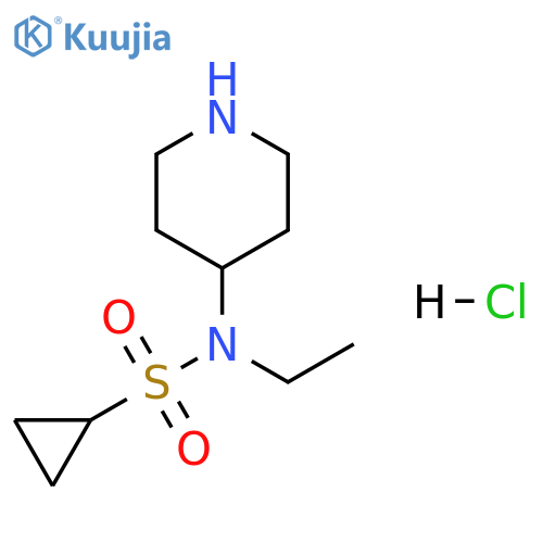 Cyclopropanesulfonamide, N-ethyl-N-4-piperidinyl-, hydrochloride (1:1) structure