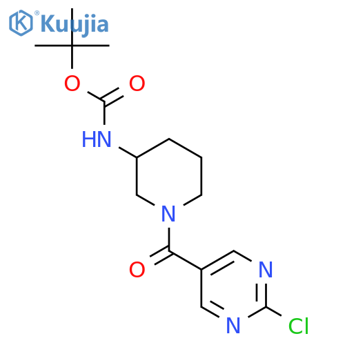 Tert-butyl N-[1-(2-chloropyrimidine-5-carbonyl)piperidin-3-yl]carbamate structure