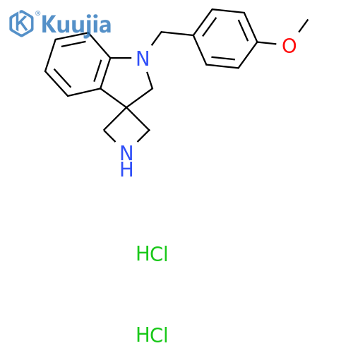 1-[(4-Methoxyphenyl)methyl]spiro[2H-indole-3,3'-azetidine];dihydrochloride structure