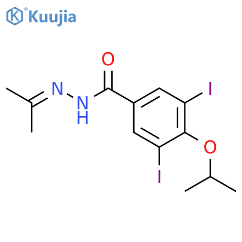 Benzoic acid,3,5-diiodo-4-(1-methylethoxy)-, 2-(1-methylethylidene)hydrazide structure