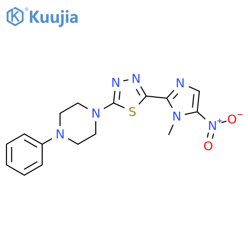 Piperazine,1-[5-(1-methyl-5-nitro-1H-imidazol-2-yl)-1,3,4-thiadiazol-2-yl]-4-phenyl- structure