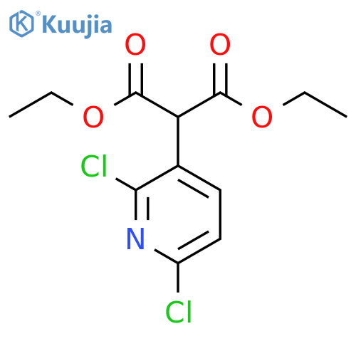 Propanedioic acid, 2-(2,6-dichloro-3-pyridinyl)-, 1,3-diethyl ester structure