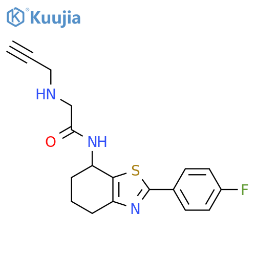 N-[2-(4-Fluorophenyl)-4,5,6,7-tetrahydro-1,3-benzothiazol-7-yl]-2-(prop-2-ynylamino)acetamide structure