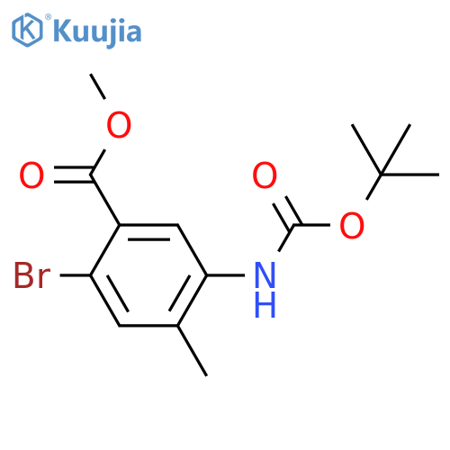 methyl 2-bromo-5-{(tert-butoxy)carbonylamino}-4-methylbenzoate structure