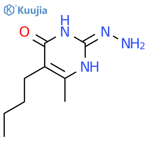 2,4(1H,3H)-Pyrimidinedione, 5-butyl-6-methyl-, 2-hydrazone structure
