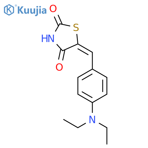 (5Z)-5-{4-(diethylamino)phenylmethylidene}-1,3-thiazolidine-2,4-dione structure