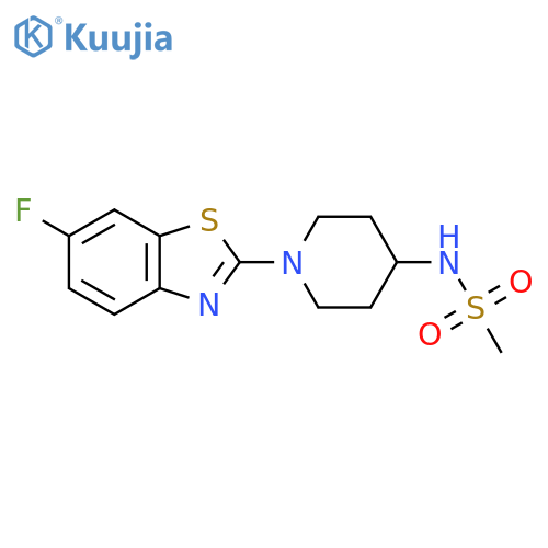 N-[1-(6-fluoro-1,3-benzothiazol-2-yl)piperidin-4-yl]methanesulfonamide structure