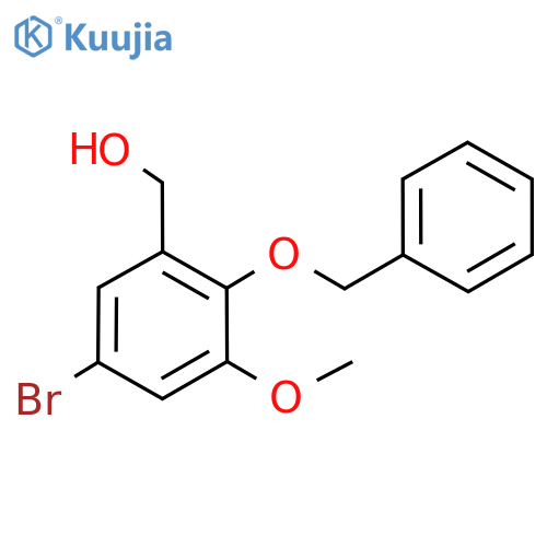 Benzenemethanol, 5-bromo-3-methoxy-2-(phenylmethoxy)- structure