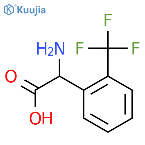 2-amino-2-[2-(trifluoromethyl)phenyl]acetic acid structure