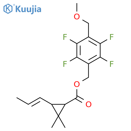 Cyclopropanecarboxylicacid, 2,2-dimethyl-3-(1-propen-1-yl)-,[2,3,5,6-tetrafluoro-4-(methoxymethyl)phenyl]methyl ester structure