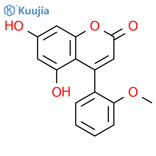 2H-1-Benzopyran-2-one, 5,7-dihydroxy-4-(2-methoxyphenyl)- structure