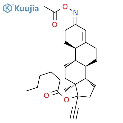 19-Norpregn-4-en-20-yn-3-one,17-[(1-oxohexyl)oxy]-, O-acetyloxime, (17a)- (9CI) structure