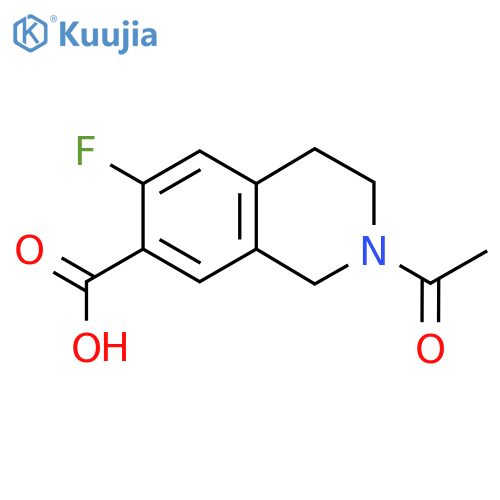 2-Acetyl-6-fluoro-1,2,3,4-tetrahydroisoquinoline-7-carboxylic acid structure