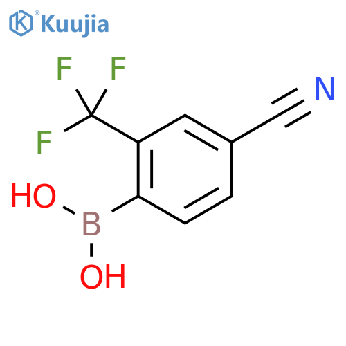 (4-cyano-2-(trifluoromethyl)phenyl)boronic acid structure
