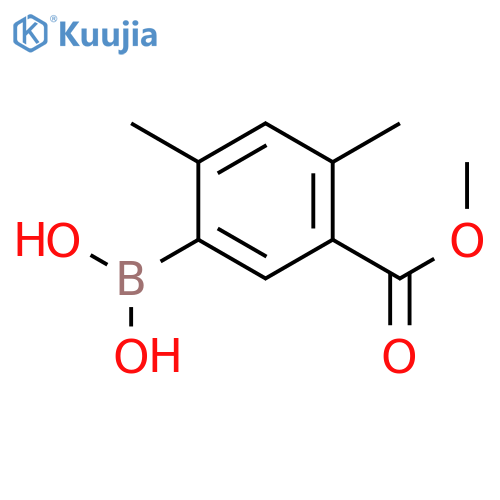2,4-Dimethyl-5-methoxycarbonlyl-phenylboronic acid structure