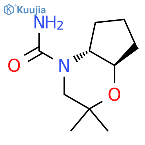 rac-(4aR,7aR)-2,2-dimethyl-octahydrocyclopenta[b]morpholine-4-carboxamide structure