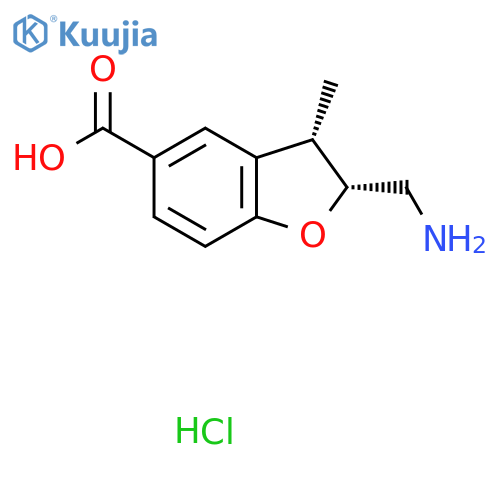5-Benzofurancarboxylic acid, 2-(aminomethyl)-2,3-dihydro-3-methyl-, hydrochloride (1:1), (2R,3S)- structure