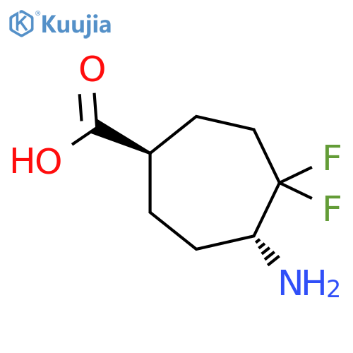 rac-(1R,5R)-5-amino-4,4-difluorocycloheptane-1-carboxylic acid structure