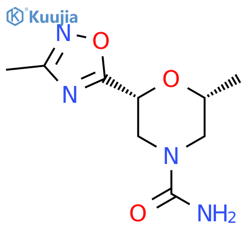 (2R,6R)-2-Methyl-6-(3-methyl-1,2,4-oxadiazol-5-yl)morpholine-4-carboxamide structure